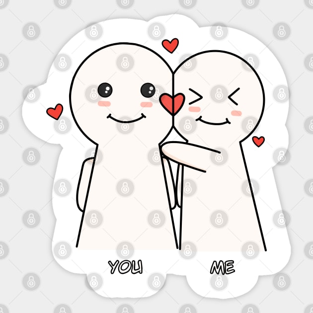 Sticky lovely couple Sticker by Tsukirei0_0